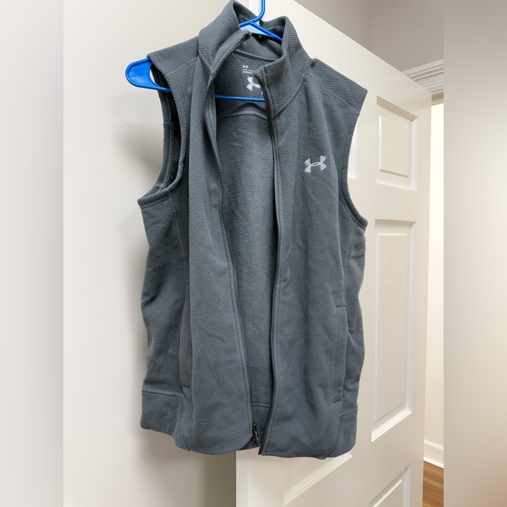 Under Armour Black and Gray Fleece Vest